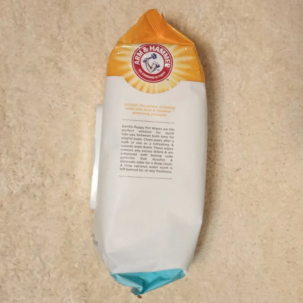 New & Unopened Package oArm & Hammer Coconut Water Gentle Puppy Wipes, 100 count